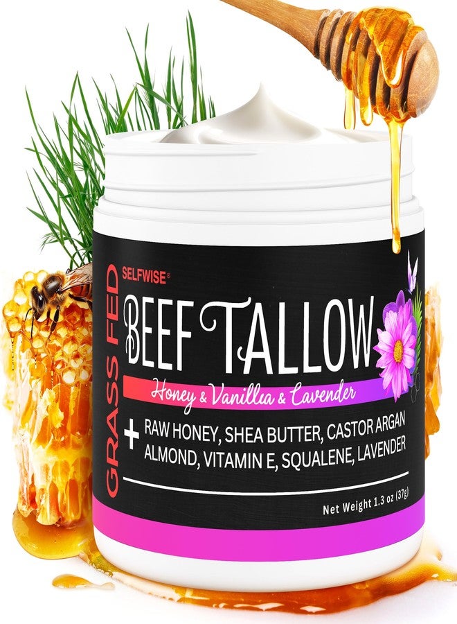 SELFWISE Beef Tallow for Face Organic Moisturizer - Grass-Fed Whipped Balm with Honey, Shea Butter, Castor & Calendula - Non-Greasy Hydration - Made in USA - Image 1